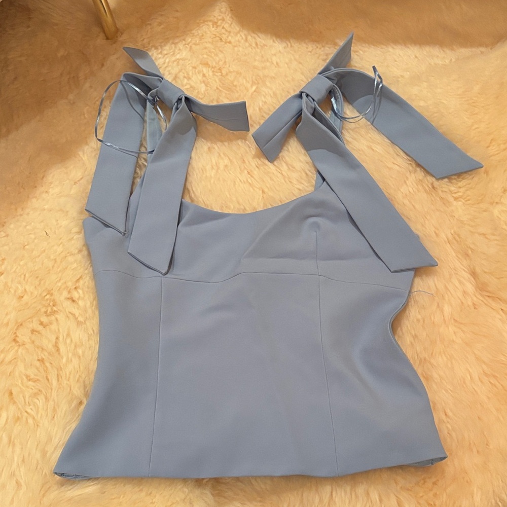 Zara Light Blue top with Bow Straps